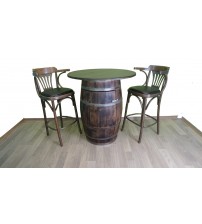 Masifart Tam boy Tablalı Kokteyl Masası Meşe Fıçıdan